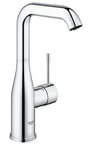 GROHE Essence high spout basin tap, single lever bathroom mixer, smooth body, no waste, swivel spout, water-saving, easy installation, chrome, 23541001,Large