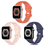 TopPerfekt Silicone Strap Compatible with Apple Watch Strap 38mm 40mm 41mm, Silicone Replacement Watch Band Straps for iWatch Series 7 6 5 4 3 2 1 SE (38mm/40mm/41mm-M/L, Coral/Blue Gray/Sand Pink)
