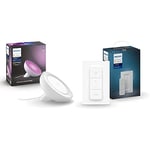 Philips Hue White and Colour Ambiance Bloom [White] Smart LED Table Lamp Bundle, Includes Hue Dimmer Switch, with Bluetooth Compatible with Alexa and Google Assistant [Energy Class A+]