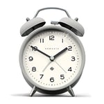 NEWGATE ® Charlie Bell Echo Alarm - Petit Réveil de Chevet Contemporain - Accessoires de Chambre - Réveils - Accessoires de Bureau - Horloge de Chevet - Chiffres Arabes (Gris)