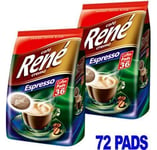 Philips Senseo 72 x Cafe Rene Cremé Espresso Roast Coffee Pads Pods Bags