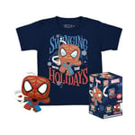 Funko Pocket Pop! & Tee: Marvel - Spider-Man - Spidey - Gingerbread - Extra - for Children and Kids - Extra Large - (XL) - Marvel Comics- T-Shirt - Vêtements - Idée de Cadeau pour Les Garçons