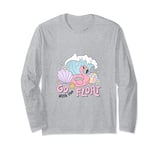 Go With The Float Summer Beach Fun Waves Flamingo Long Sleeve T-Shirt