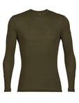 Icebreaker Men's Everyday Long Sleeve Crewe Top - Long Sleeve T-Shirt - 100% Merino Wool Base Layer - Loden, M