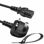 3M UK Mains Power Plug to IEC C13 Kettle Lead Cable Cord for PC Monitor TV