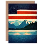 Stars and Stripes USA National Parks for Him or Her Blank Greeting Card