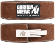 Gorilla Wear 4 Inch (10cm) Leather Lever Belt, Brown Dette beltet reduserer belastning på...