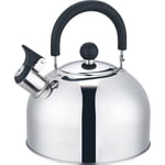 Silver 2.5L Stainless Steel Whistling Kettle stove Top Hob Camping Travel Teapot