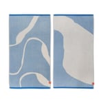 Mette Ditmer Nova Arte handduk 50x90 cm 2-pack Light blue-off-white