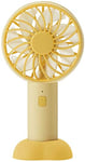 Dfjhure Mini Portable Hand held Fan, Desk Fan,Electric USB Outdoor Fan with Rechargeable 1000mAh,3-Speed,Hand Fan for Outdoor Sports/Home/Office/Studying (Yellow)