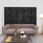 vidaXL 3D Wall Panels 12 pcs 50x50 cm Diamond Black 3 m虏 UK HOT
