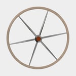 Savoretti Båtratt segelbåt Amando T5P, plan, rostfritt stål/mocka, Ø700 mm, passar 3/4″ (19 mm) rattaxel, beige/silver