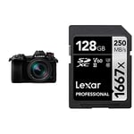 Panasonic LUMIX DC-G9LEB-K G9 Mirrorless Camera with LEICA 12-60 mm Lens - Black & Lexar Professional 1667x 128GB SDXC UHS-II Card, Black