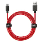 JuicEBitz 5m/16ft FAST 2.4A Micro USB Charger Cable for Android Phones & Tablets: Samsung Galaxy A10 S7 S6 S5 Tab S2 TabA/LG W30 K50 / Huawei P Smart/Cubot/HTC/Sony Xperia (Red)