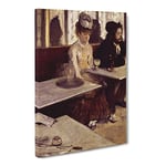 Edgar Degas Absinthe Drinkers In A Cafe Classic Painting Canvas Wall Art Print Ready to Hang, Framed Picture for Living Room Bedroom Home Office Décor, 24x16 Inch (60x40 cm)