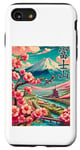 Coque pour iPhone SE (2020) / 7 / 8 Poster de voyage vintage du Japon Mount Fuji