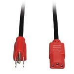 Tripp Lite Universal Computer Power Cord, 10A, 18AWG (NEMA 5-15P to IEC-320-C13 with Red Plugs), 4-ft.