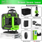 niveau Laser à faisceau vert 16/12 lignes autonivelant,projection horizontale et verticale à 360 °,Super puissant - Type IE16C-DC11G