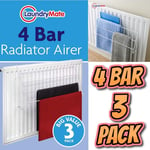 3 PACKS OF 4 BAR RADIATOR AIRER Dryer Clothes Drying Rack Rail Towel Holder Hang