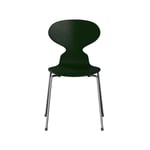 Fritz Hansen Myran 3101 stol evergreen, målad ask, kromat stålstativ