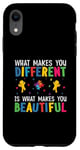 Coque pour iPhone XR Ce qui vous rend différent, c'est ce qui vous rend belle autisme