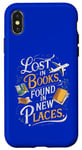 Coque pour iPhone X/XS Perdu dans des livres trouvés dans de nouveaux endroits, amateur et lecteur de voyages