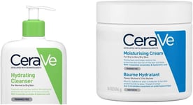 Cerave Hydrating Cleanser for Normal to Dry Skin 473Ml with Hyaluronic Acid & 3 