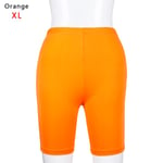 Women Cycling Shorts Yoga Short Pants Sports Wear Orange Xl