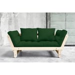 Inside75 Banquette méridienne style scandinave futon vert BEAT couchage 75*200cm