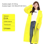 JI Fashion EVA Women Man Raincoat Thickened Waterproof Protective Clothing Adult Clear Transparent Camping Hoodie Rainwear Suit-Yellow_One size