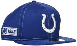 New Era Indianapolis Colts Official NFL Sideline Road 59Fifty Fitted Cap Casquette pour Homme, Bleu, 7