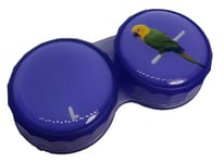 Purple Parrot Flat Contact Lens Storage Soaking Case - L+R Marked - UK Made