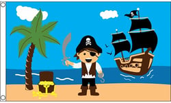 Drapeau Pirate Ile au trésor 150x90cm - Drapeau corsaire 90 x 150 cm - Drapeaux - AZ FLAG