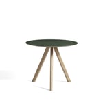 HAY CPH20 Round matbord green linoleum, o90 cm, såpat ekstativ