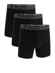 UNDER ARMOUR 3 Pack of Men's 6 Inch Performance Cotton Solid Boxers - Black, Black, Size S, Men
