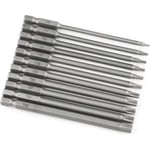 Sats med 11 extra långa (100 mm) och magnetiska hexagonala Torx-bits - elektrisk skruvmejsel