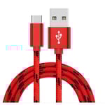 3m Typ C USB-laddningskabel Snabbladdning för Samsung Galaxy S21 S22 S23 Röd