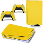 AXDNH Pure Color Decal Cover for PS5 Game Console Sticker Skin Protection Cover for PS5 Controller,Yellow