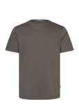 Mercerized Cotton Tee S/S Tops T-shirts Short-sleeved Brown Lindbergh Black