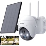 (2K Upgrade) ieGeek Caméra Surveillance WiFi Extérieure sans Fil Solaire Caméra IP Batterie Vision Nocturne Couleur PIR Détection