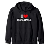 I Heart Love My Feral Fiance Couples Matching Valentines Day Zip Hoodie