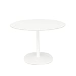 Kartell - Multiplo 4083 runt bord Ø118 med stor kvadratisk bas och vit glasskiva - Matbord - Antonio Citterio - Vit - Glas/Metall