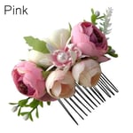 Flower Hair Comb Baby Pearl Hairpin Girls Clip Pink