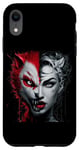 Coque pour iPhone XR Deux visages de puissance : Embrassez votre ange intérieur et votre démon
