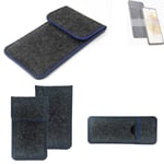 Protective cover for Motorola Moto G73 5G dark gray blue edge Filz Sleeve Bag Po