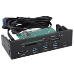 143 5.25inch PC Front Panel Internal Card Reader,Multi-Function Dashboard Internal Card Reader Dashboard USB 3.0 Port,Support M2, MSO, SD, MS, XD, 64G CF Card