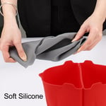 (Red)Silicone Cook Pot Divider Soft Slow Cooker Divider Liner 2Pcs 67QT For