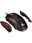 Konix Drakkar Prime Fenrir Gaming Mouse (Black) - Gamingmus - Optisk / gyroskopiska - 12 knappar - Svart med rött ljus