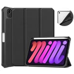 Apple iPad Mini 8.3" 2021 (6th Gen) Pen Holder Case Black