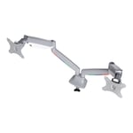 Kensington SmartFit One-Touch Dual Monitor Arm monteringssats - justerbar arm - för 2 monitorer - silvergrå